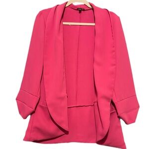 Cupio Hot Pink Open Front Blazer Jacket Size Medium
